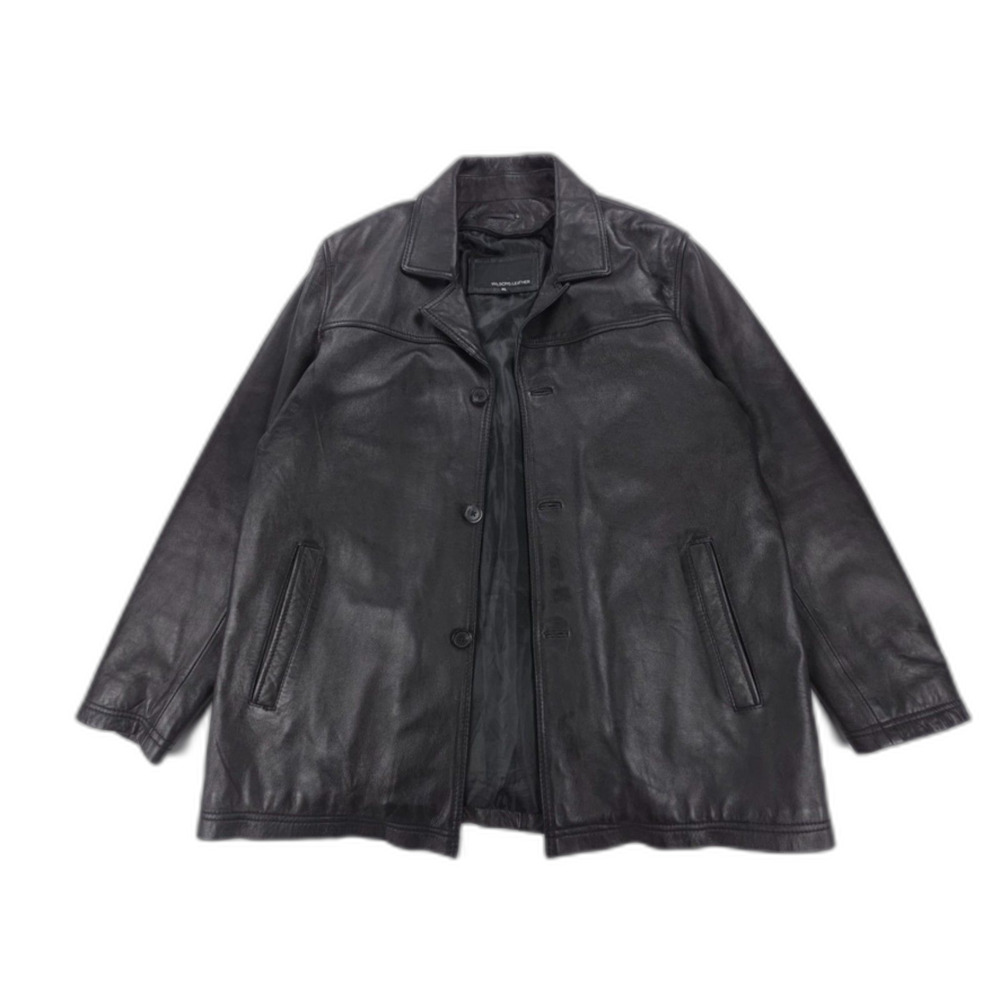 WILSONS Leather Button Down Shirt Jacket Minimal Indie Quiet Luxury 90s Y2k XL